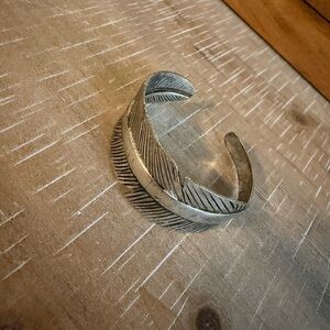 Silver Textured Cuff Bracelet